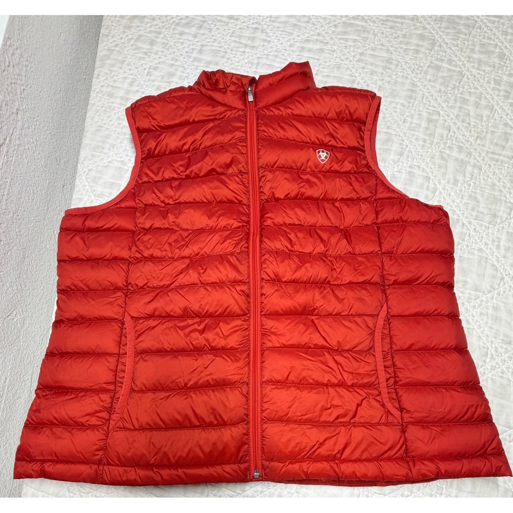 Ariat Ideal Down Vest Women XXL Red Packable Puffer Quilted Insulated
